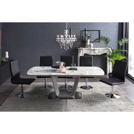SalesFever Esszimmerstuhl Kunstleder schwarz 4er Set
