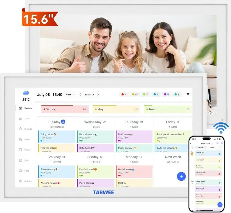 TABWEE P15 WIFI Digitaler Kalender - 15,6