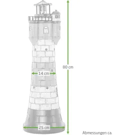 Westerholt Solar Leuchtturm Roter Sand Polyresin 78 cm inkl. LED weiß