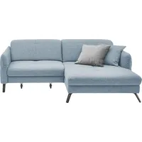 Ecksofa "SO 4400 V", blau (eisblau), B:259cm H:84cm T:167cm, 100% Polyester, SET ONE BY MUSTERRING, Sofas, wahlweise mit motorischer Bettfunktion & Kopfverstellung, Fuß schwarz