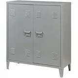 [en.casa] Metallschrank Oripää 90x80x33 cm Dunkelgrau