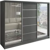 A&J MöbelLand Schiebetürenschrank TOP 200 x 215 x 59,5 cm grau