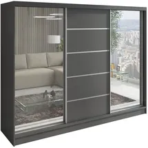 A&J MöbelLand Schiebetürenschrank TOP 200 x 215 x 59,5 cm grau
