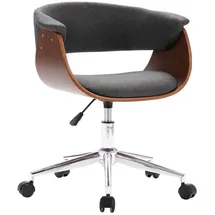 vidaXL Esszimmerstuhl drehbar grau Baumwolle/Polyester