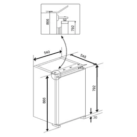 Beko B1804N Einbaukühlschrank (126 l, 866 mm hoch)