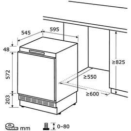 Exquisit UKS140-V-FE-010D Einbaukühlschrank (138 l, 818 mm hoch)