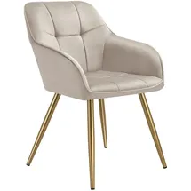 Tectake Esszimmerstuhl Marilyn gepolstert Polyester taupe/gold