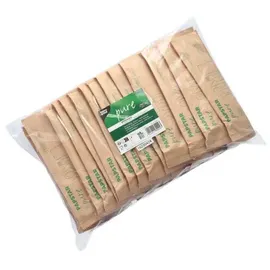 Papstar 50 Bestecksets, Holz `pure` mit Serviette in Papierbeutel