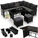 Juskys Manacor Lounge-Set schwarz/grau