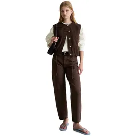 Marc O'Polo relaxed fit, Weste aus Baumwoll-Lyocell-Mix, Dunkelbraun, XL