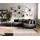 DeLife Ecksofa Clovis Schwarz mit Hocker Ottomane Rechts Modular, Design Ecksofas, Couch Loft, Modulsofa, modular