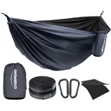 Overmont Doppelschichtige Hängematte TÜV-Zertifiziert Camping Hängematten, 400kg Tragfähigkeit, 280 x 185 cm aus Nylon Tragbare für Outdoor