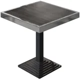 GGMMÖBEL BPY | Bistro Tisch | 70 x 70 x 81 cm | Quadratisch | Chromrahmen | Wenge / Schwarz