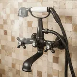 PaulGurkes Nostalgie Wannenarmatur Schwarz Retro Wannenbatterie