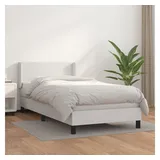 vidaXL Bett Boxspringbett mit Matratze Weiß 100x200 cm Kunstleder weiß 200 cm x 100 cm