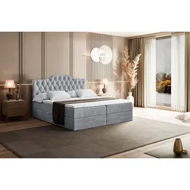 altdecor BOXBETT mit Matratze und Lattenrost, - VILA-1 - 160x200 cm - H4 - Hellgrau