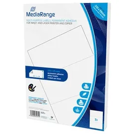 MediaRange Universal-Etiketten, stark haftend, 210x99mm, weiß, 150 Etiketten, MRINK142