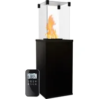 Kratki Gaskamin PATIO Quarzstein Nero Assoluto Gasheizgerät 4-8,2 kW