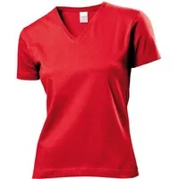 Stedman Classic V-Neck women T-Shirt Rot Baumwolle XX-Large Damen