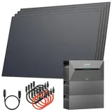 Solarway® All In One Balkonkraftwerk mit Speicher 2000W komplett Steckdose - 4,8 kWh Anker Solix 2 PRO Speicher - Solaranlage Komplettset - 500W Solarmodule (2000Wp + 4,8kWh, Flachdach Halterung)