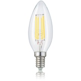 Hellum LED Glühbirne Kerzenlampe E14 420 Lumen LED Filament, E14 Vintage Led Leuchtmittel ersetzt 40-Watt Glühbirne, C35 2700 Kelvin warmweiss Klar, 207118