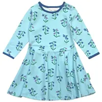 Toby Tiger Skater Kleid mit Glockenblumen Print in blau
