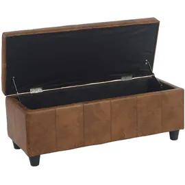 berlinlodge Aufbewahrungs-Truhe Lars HxBxT 45x114x45cm Stoff/Textil Wildlederimitat Sitzbank Bank