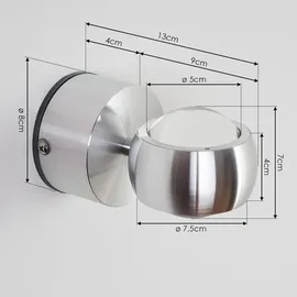 hofstein Arche »Arche« LED Außenwandlampe aus Metall/Glas in Anthrazit