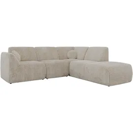 MKS Eckcouch Cord 5M L 2-Sitzer Beige