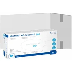 MaiMed® MyClean ni-touch Einmalhandschuhe, Nitril, blau, Hochwertige Einweghandschuhe ideal für die häusliche Krankenpflege, 1 Karton = 10 Packungen = 1000 Stück, Größe M