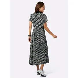 Inspirationen Druck-Kleid Etuikleid Schwarz 38