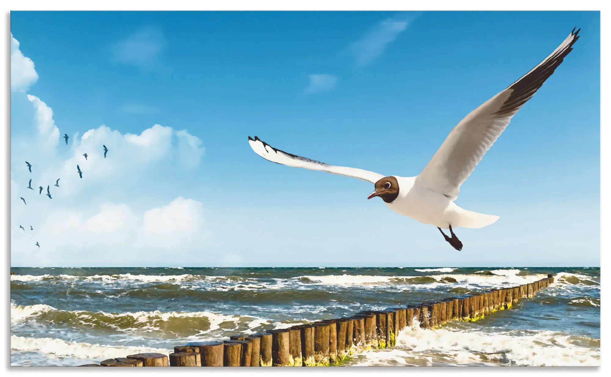 Artland Küchenrückwand »Ostsee«, (1 tlg.), Alu Spritzschutz mit Klebeband, einfache Montage Artland blau