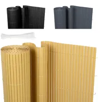 Ribelli® PVC Sichtschutzmatte, Sichtschutzzaun ohne Bohren, Sichtschutz Zaun mit Kabelbindern, Windschutz Wetterfest für Garten, Balkon und Terrasse (100 x 400 cm, Bambus)