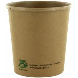 VEPATIM 125x PAPSTAR Bio-Suppenbecher Pappe rund 470 ml braun biologisch abbaubar