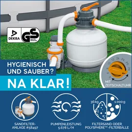 BESTWAY Hydrium Set 460 x 120 cm granitgrau inkl. Sandfilter (5-tlg.)