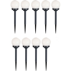 Solarleuchte Kugel Garten LED Gartendeko Kugelleuchte Solar 10 cm Solarkugel für Außen klein, Leuchtdauer ca. 6-8 Stunden, H 38 cm, 9er Set