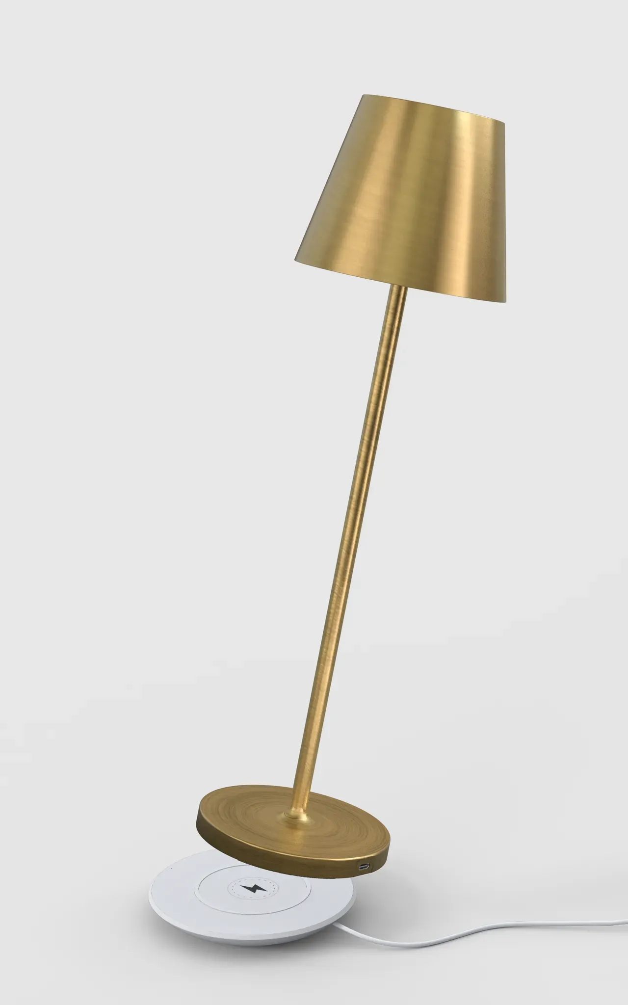 ALED 5702062810102 LED-Tischleuchte Calida Mini messing, Induktionsladung, mit Akku, stufenlos dimmbar, 2,2W, 190lm, CRI97, IP54
