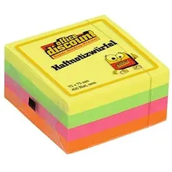 office discount neon Haftnotizen farbsortiert, 1 Würfel