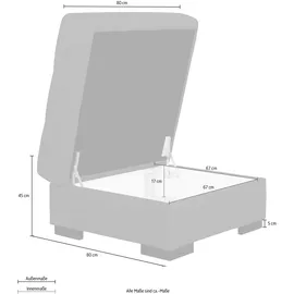 Home Affaire Hocker Tulio mit Stauraum 80 x 45 x 80 cm Braun