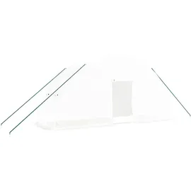 furnicato Gewächshaus Stahl Weiß Blankglas 12 mm 12 m2