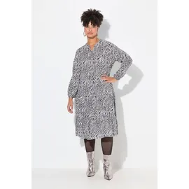 MIAMODA Kleid Midikleid Zebramuster Schwarz 50