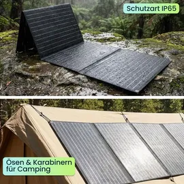 ideoon power Mobiles Powerstation Set 88,8 Wh mit 21W Solarpanel faltbar 100W USB-C PD 65W