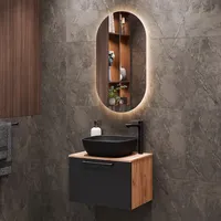 Planetmöbel Waschtischunterschrank Astra 60 cm gold eiche / anthrazit