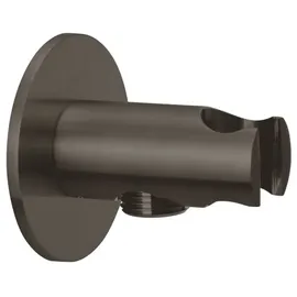 Herzbach Design iX PVD Brauseanschlussbogen mit integriertem Brausehalter seven rund, 21.995200.1.40