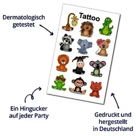 Avery Zweckform Klebetattoo Tiere, 12 Etiketten