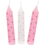 GoKi Geburtstagskerzen-Set 10 St. rosa gepunktet