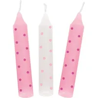 GoKi Geburtstagskerzen-Set 10 St. rosa gepunktet