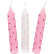 GoKi Geburtstagskerzen-Set 10 St. rosa gepunktet
