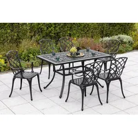 Merxx Garten-Essgruppe »Rhodos«, (Set, 7 tlg.), 6 Sessel, Tisch grau