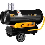SIAL 40 kW Indirekte Ölheizer Heizkanone Diesel Bauheizer Bautrockner 2000 m3/h Heizgebläse 51 L Tank mit Thermostat/Überhitzungsschutz Schwarz IY40